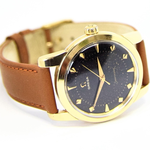 205 - OMEGA SEAMASTER WRISTWATCH MODEL 2759-2 WITH ORIGINAL BLACK DIAL IN GOLD-CAPPED CASE 1956. SERIAL 15... 