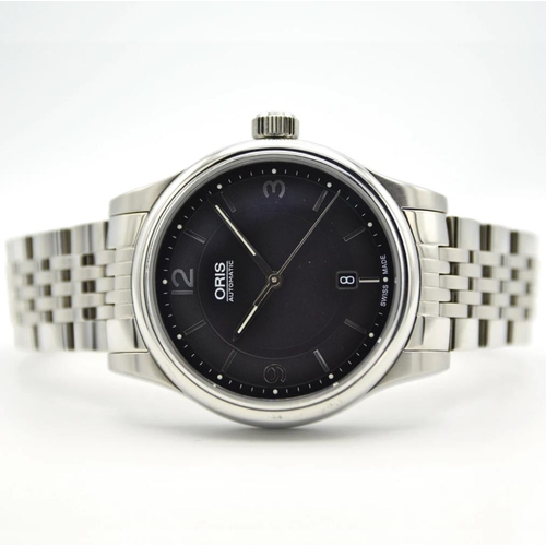 206 - ORIS CLASSIC DATE 7594 WITH BLACK DIAL IN STAINLESS STEEL ON BRACELET CIRCA 2014 CAL. 733 (SELLITA S... 