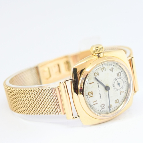 208 - RARE ROLEX OYSTER MODEL IN 9CT CUSHION OYSTER CASE WITH 9CT GOLD PERIOD BRACELET 1935. CAL. 10.5H, 9... 