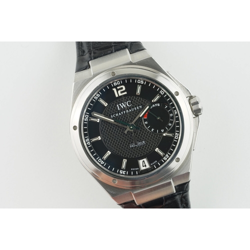 215 - IWC SCHAFFHAUSEN INGENIEUR AUTOMATIC POWER RESERVE WRISTWATCH REF. IW500501 CIRCA 2011, circular bla... 