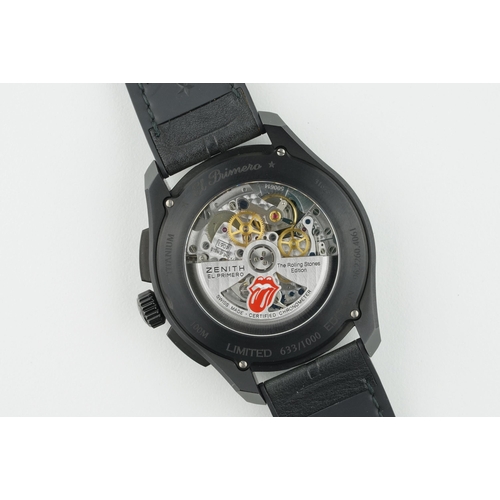 216 - ZENITH EL PRIMERO ROLLING STONES LIMITED EDITION 1000 PIECES CHRONOGRAPH REF. 96.2260.4061, circular... 