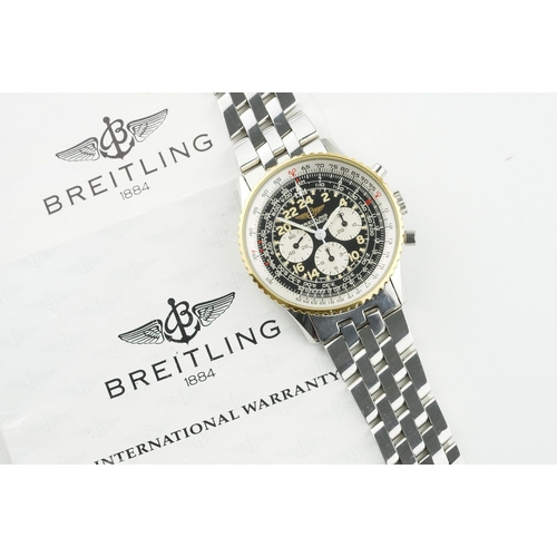 220 - BREITLING NAVITIMER COSMONAUTE STEEL & GOLD CHRONOGRAPH W/ GUARANTEE PAPERS REF. 81600F CIRCA 1990S,... 