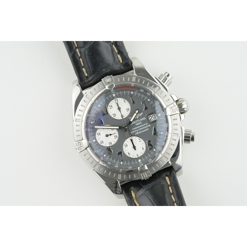 229 - BREITLING CHRONOMAT EVOLUTION AUTOMATIC CHRONOGRAPH W/ BOX & GUARANTEE PAPERS REF. A13356, circular ... 