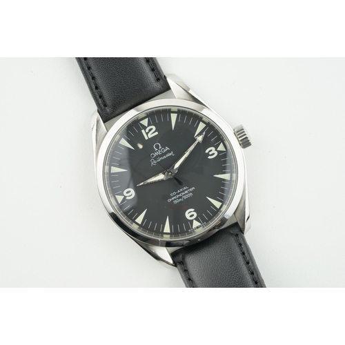 232 - OMEGA RAILMASTER CO-AXIAL CHRONOMETER WRISTWATCH W/ GUARANTEE CARDS REF. 25025200, circular black di... 