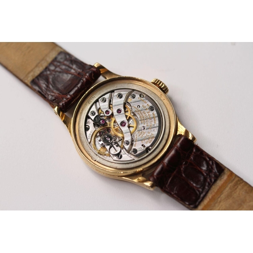 309 - 1950s PATEK PHILIPPE CALATRAVA 18CT REFERENCE 2451, circular silver dial with baton hour markers, su... 