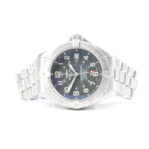 335 - BREITLING SUPEROCEAN AUTOMATIC REFERENCE A17045, circular black dial with arabic numeral hour marker... 