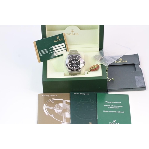 340 - ROLEX SEA-DWELLER DEEPSEA REFERENCE 116660 BOX AND PAPERS 2013, circular gloss black dial with appli... 