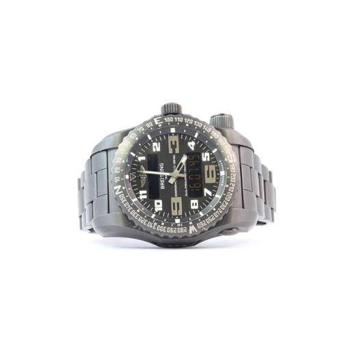 352 - BREITLING EMERGENCY DLC TITANIUM MOUNTAINEERS WATCH FULL SET 2015, circular matte dial with arabic n... 