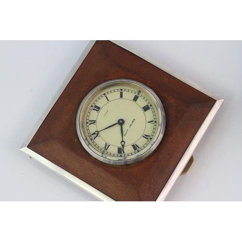 356 - Sterling Silver CARTIER  ( Breveté SGDG  ) Table Clock, From the 1930s. Cream Dial. Roman numerals. ... 