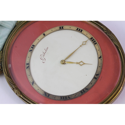 357 - Gubelin Lucerne Art Deco Bronze Wall clock, 8 jours,  Circa 1930s