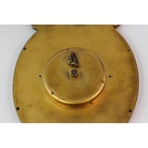 357 - Gubelin Lucerne Art Deco Bronze Wall clock, 8 jours,  Circa 1930s