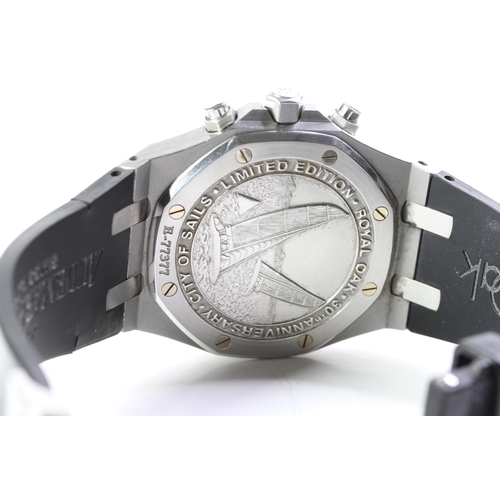 38 - AUDEMARS PIGUET ROYAL OAK CITY OF SAILS LIMITED EDITION, circular grey dial with black arabic numera... 