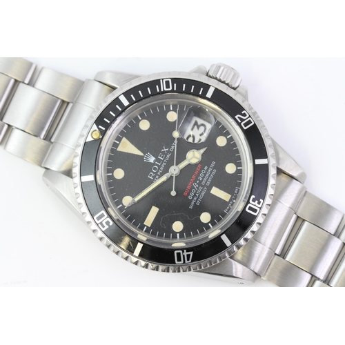 41 - VINTAGE ROLEX 'RED LINE' SUBMARINER REFERENCE 1680 WITH BOX CIRCA 1971, circular matte mk4 dial with... 