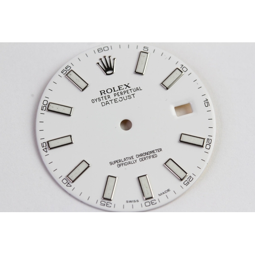 457 - ROLEX DATEJUST WHITE DIAL, baton hour markers with outer minutes track, date function at 3 o'clock