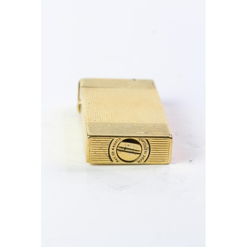 459 - 1950S DUNHILL BROAD BOY CIGARETTE LIGHTER,  gold plated pin stripe case, signed with Patent number 4... 