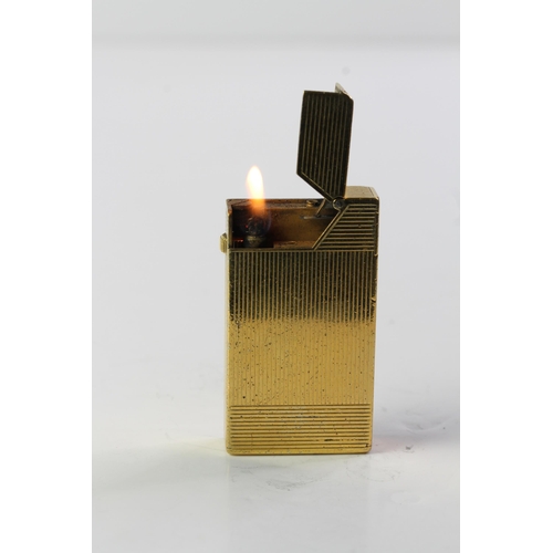 459 - 1950S DUNHILL BROAD BOY CIGARETTE LIGHTER,  gold plated pin stripe case, signed with Patent number 4... 