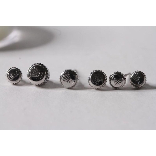 463 - 6x Rolex crowns, 2x with stems, 5mm / 5mm / 6mm / 5mm with stem / 6mm with stem / 7mm Coronet and Th... 