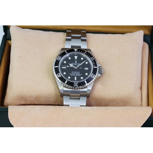 48 - ROLEX SEA DWELLER REFERENCE 16600 BOX AND PAPERS 2007, circular gloss black dial with applied hour m... 