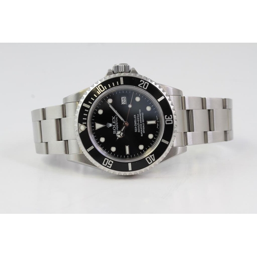 48 - ROLEX SEA DWELLER REFERENCE 16600 BOX AND PAPERS 2007, circular gloss black dial with applied hour m... 