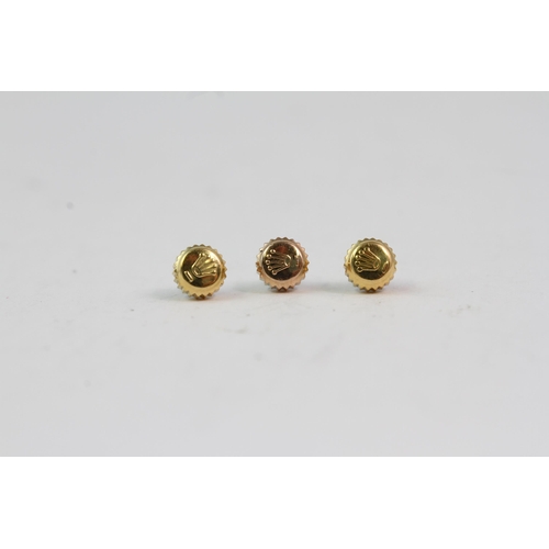 483 - 3x GOLD ROLEX CROWNS 5MM