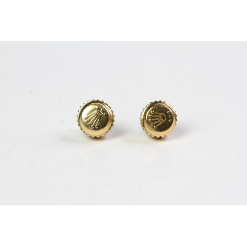 498 - 2x Rolex gold Crowns, 7mm, 3 dots