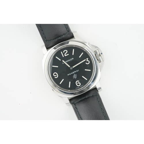 54 - PANERAI LUMINOR WRISTWATCH W/ BOX & GUARANTEE BOOKLET PAM00000 OP6834, circular black dial with lumi... 