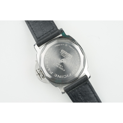 54 - PANERAI LUMINOR WRISTWATCH W/ BOX & GUARANTEE BOOKLET PAM00000 OP6834, circular black dial with lumi... 