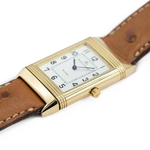 64 - JAEGER-LECOULTRE REVERSO 18CT GOLD MEDIUM SIZE, 250.1.86, CIRCA. 1998 BOX & PAPERS, 23MM CASE, recta... 