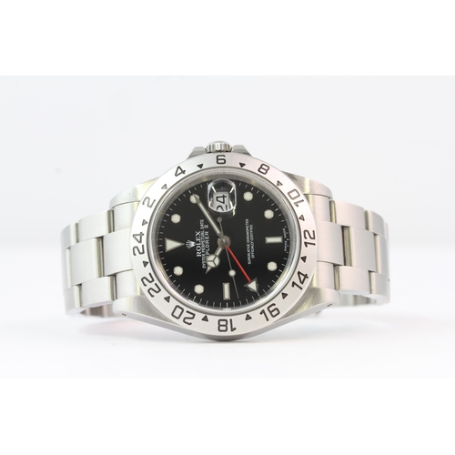 70 - ROLEX EXPLORER II REFERENCE 16570 BOX AND PAPERS 2002, circular gloss black dial with applied hour m... 