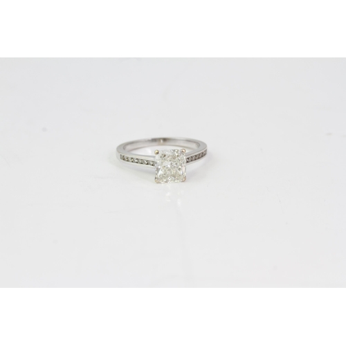 862 - Cushion cut diamond solitaire ring