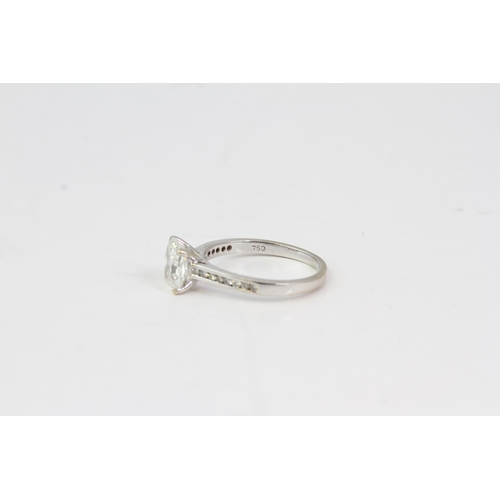 862 - Cushion cut diamond solitaire ring