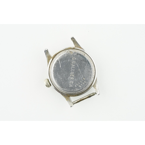 92 - OYSTER WATCH CO WWII ROYAL ARTILLERY, circular dial with hour markers and hands, 30mm case with a cr... 