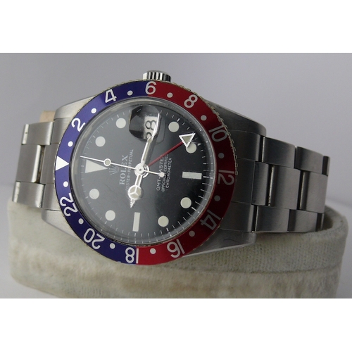 98 - VINTAGE ROLEX GMT MASTER 'PEPSI' REFERENCE 6542 CIRCA 1958, circular black professionally restored d... 