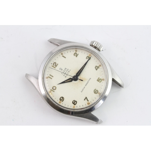 111 - VINTAGE TUDOR OYSTER ROYAL 7903 WITH PAPERS, circular off-white dial with arabic numeral hour marker... 