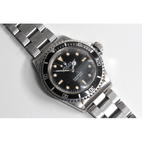 119 - ROLEX SUBMARINER 5513 CIRCA 1966, circular later dial with applied hour markers, later mercedes hand... 