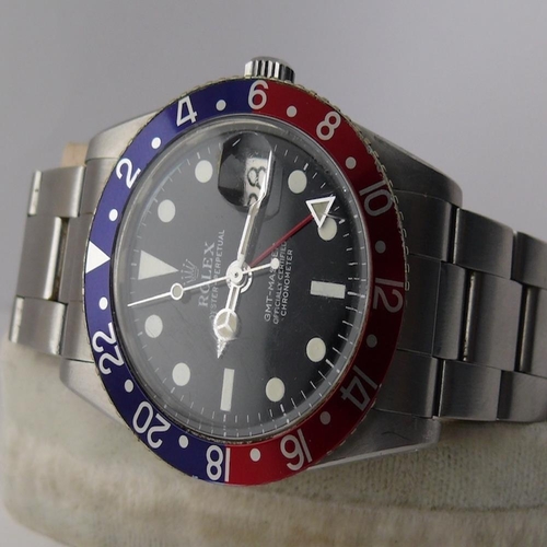 121 - VINTAGE ROLEX GMT MASTER 'PEPSI' REFERENCE 6542 CIRCA 1958, circular black professionally restored d... 