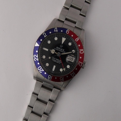 121 - VINTAGE ROLEX GMT MASTER 'PEPSI' REFERENCE 6542 CIRCA 1958, circular black professionally restored d... 