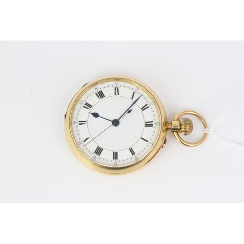 126 - 18CT GOLD GOLDSMITH CO POCKET WATCH, Porcelain dial with roman numeral hour markers, center seconds,... 