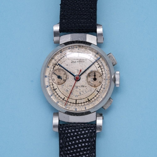 141 - GENTLEMAN'S ZAIS WATCH CHRONOGRAPH HINGED LUGS CHRONOGRAPH, LANDERON 13, CIRCA. 1930S, 32.5MM CASE, ... 