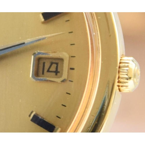 161 - OMEGA CONSTELLATION AUTOMATIC WITH DATE IN 18CT GOLD MODEL 168.004 WITH 18K GOLD DIAL DATED 1968. SE... 