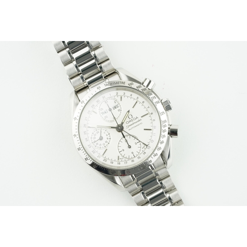 196 - OMEGA SPEEDMASTER DAY DATE CALENDAR AUTOMATIC CHRONOGRAPH W/ GUARANTEE CARD REF. 35213000, circular ... 