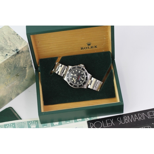 34 - ROLEX DOUBLE RED SEA DWELLER REFERENCE 1665 BOX AND PAPERS CIRCA 1978, circular matte black MK4 dial... 