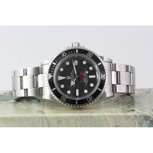 34 - ROLEX DOUBLE RED SEA DWELLER REFERENCE 1665 BOX AND PAPERS CIRCA 1978, circular matte black MK4 dial... 