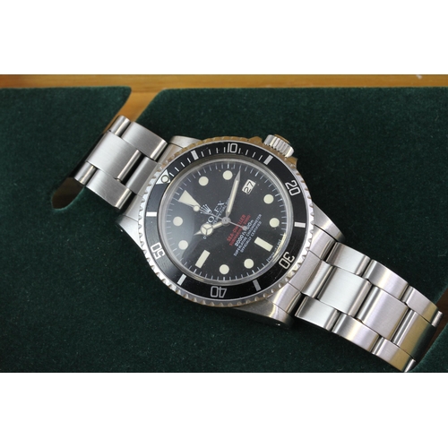 34 - ROLEX DOUBLE RED SEA DWELLER REFERENCE 1665 BOX AND PAPERS CIRCA 1978, circular matte black MK4 dial... 