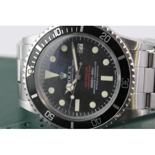 34 - ROLEX DOUBLE RED SEA DWELLER REFERENCE 1665 BOX AND PAPERS CIRCA 1978, circular matte black MK4 dial... 