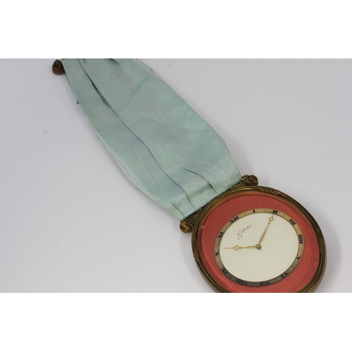 364 - Gubelin Lucerne Art Deco Bronze Wall clock, 8 jours,  Circa 1930s