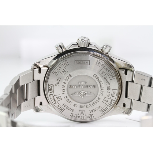 403 - *PRIVATE COLLECTION* BREITLING CHRONOSPACE WITH BOX AND PAPERS REFERENCE A78365, circular black stri... 