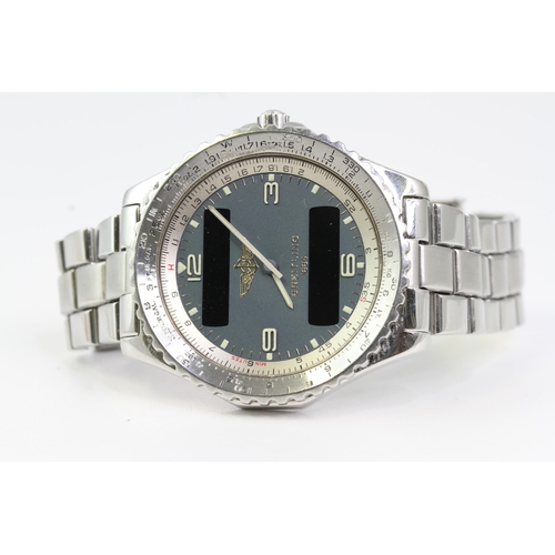 408 - *PRIVATE COLLECTION* BREITLING CHORNOSPACE WITH BOOKLETS REFERENCE A56012, circular blue dial with b... 