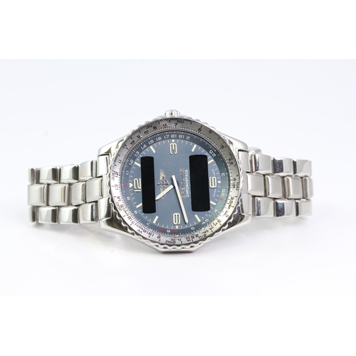 409 - *PRIVATE COLLECTION* BREITLING CHORNOSPACE WITH BOOKLETS REFERENCE A56012.1, circular blue dial with... 