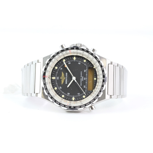 412 - *PRIVATE COLLECTION* VINTAGE BREITLING NAVITIMER JUPITER QUARTZ 3300 REFERENCE 80972, circular black... 